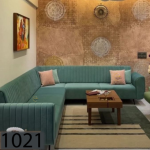 Plush L shape 6 seater sectional sofa with cushion