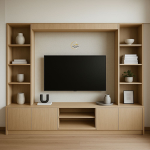 A stylish modern TV unit with open space designed to enhance any modern living space.