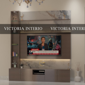 Elegant multi purpose TV unit in plywood finish